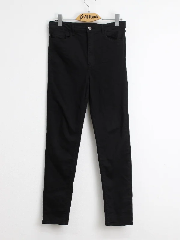 All-Day Comfort Women's Plain Skinny Jeans,Black