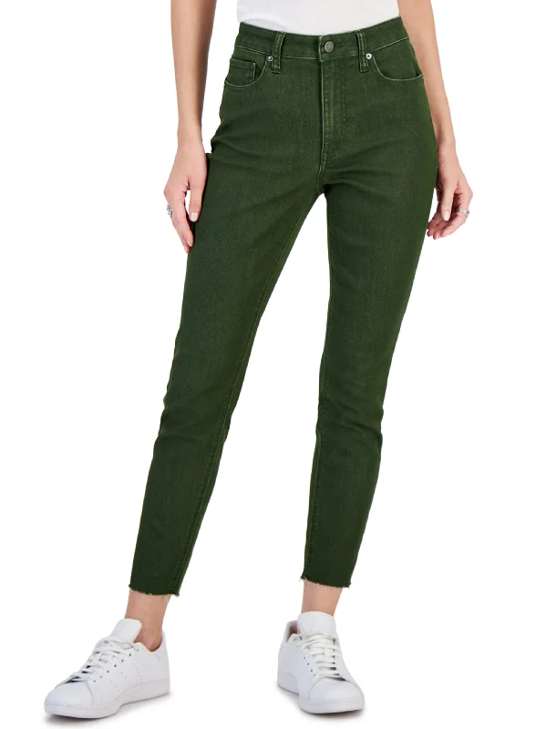 Trendy Comfort Women's Plain Skinny Jeans,Olive