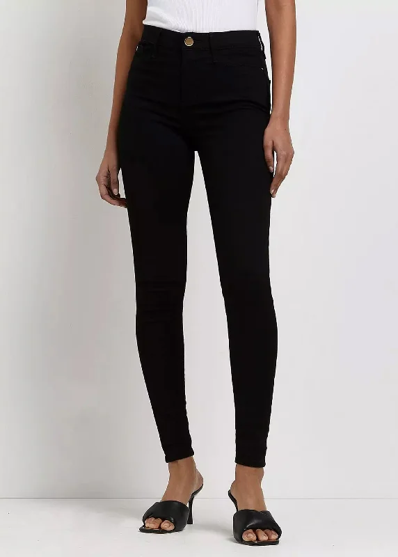 Leisure Sports Women's Plain Skinny Jeans,Black