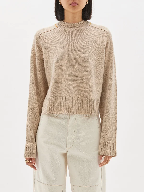 Comfortable Tops wool cashmere chunky crew knit
