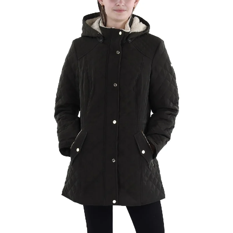 High-quality Fabrics Halitech Womens Faux Fur Hooded Quilted Coat