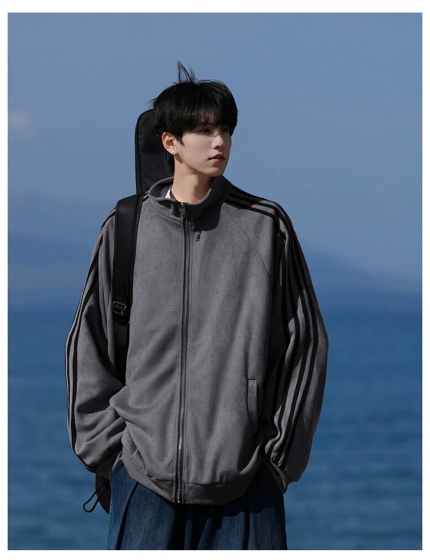Elegant Tailoring Casual Zip-Up Track Jacket