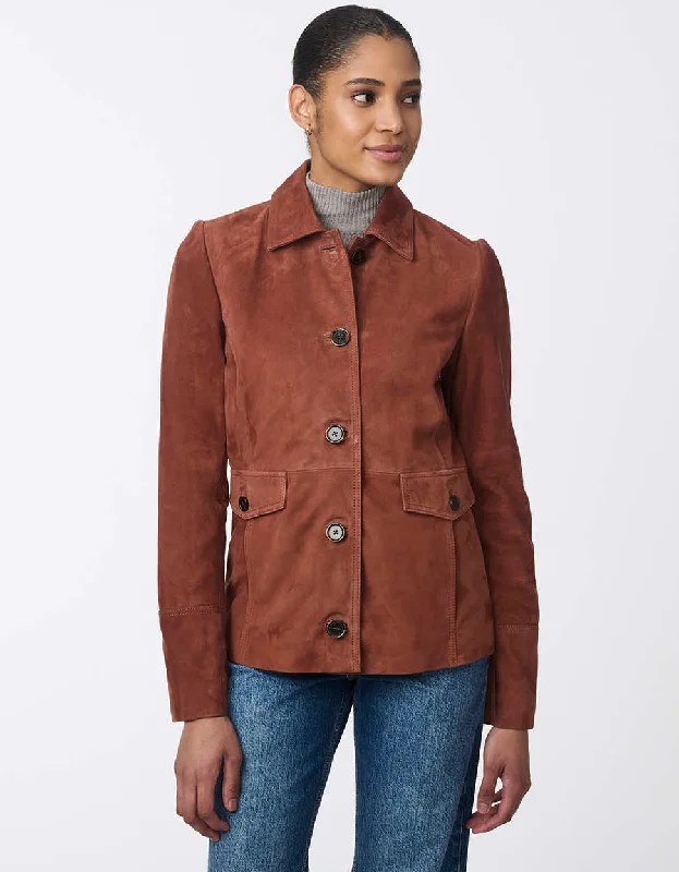 Floral Prints Charmed Suede Jacket