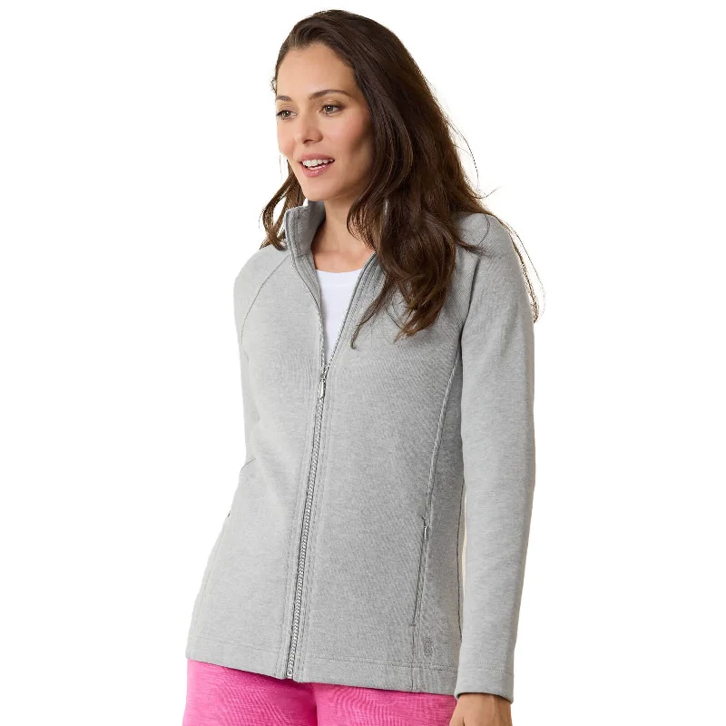 Soft Tops Tommy Bahama Women's New Aruba Full Zip Sweatshirt - Fossil Grey Heather
