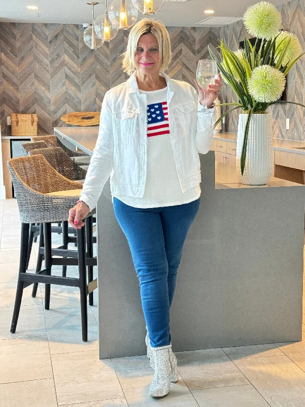 Comfortable Outfits LULU-B DENIM NAVY ANCHOR DENIM