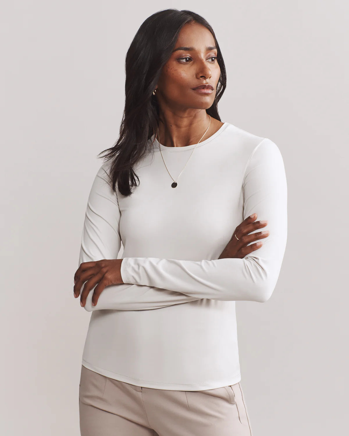 Cozy Shirts Rhone Women's Ultimate Layer Long Sleeve T-Shirt - Sand