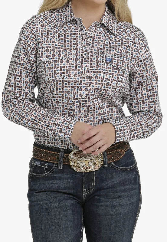 Cozy Essentials Cinch Womens Geometric Long Sleeve Shirt