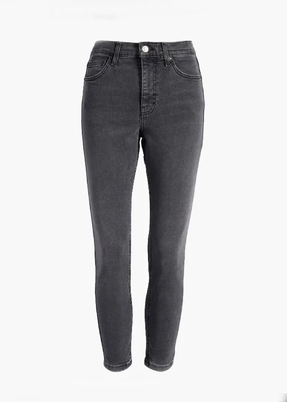 Unique Fashion Women's Washed Skinny Jeans,Grey