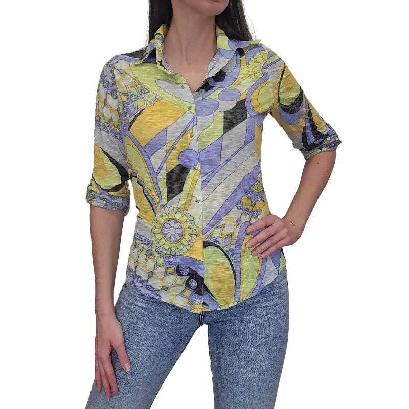 Trendy Comfort Wear David Cline Roll Up Sleeve Top - Zest