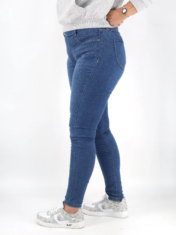 Cozy Fit Women's Washed Skinny Jeggings,Blue