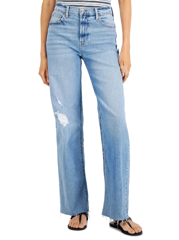 Versatile Itinerary Women's Ripped Washed Jeans,Light Blue