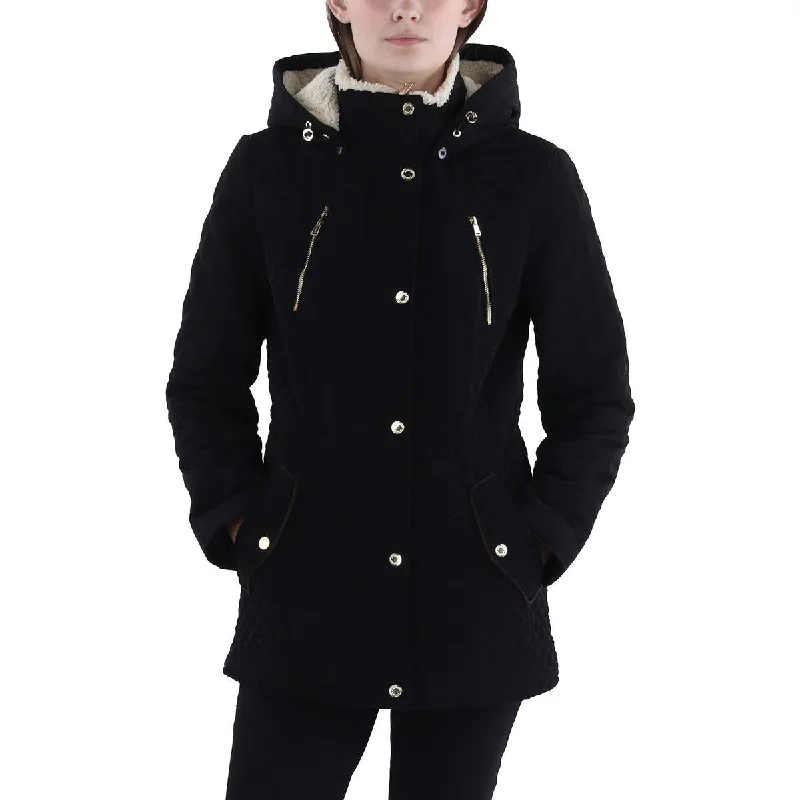 Casual Comfort Wear Laundry by Shelli Segal Womens Petites Faux Fur Hooded Quilted Coat Casual Comfort Wear Laundry by Shelli Segal Womens Petites Faux Fur Hooded Quilted Coat