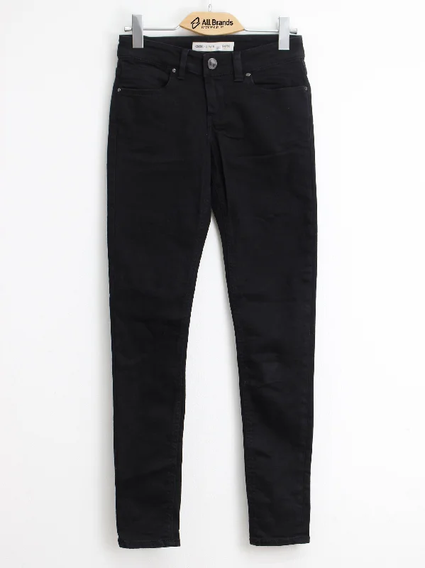 Cozy Look Women's Plain Jeans,Black