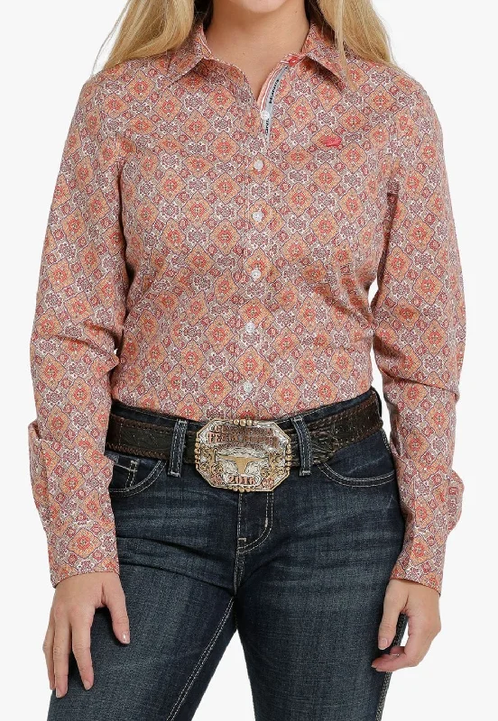 Light Dressing Cinch Womens Geometric Long Sleeve Shirt