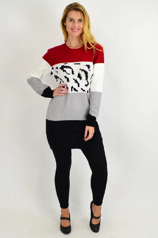 Simple Chic Red Wine Woolly Winter Tunic Jumper