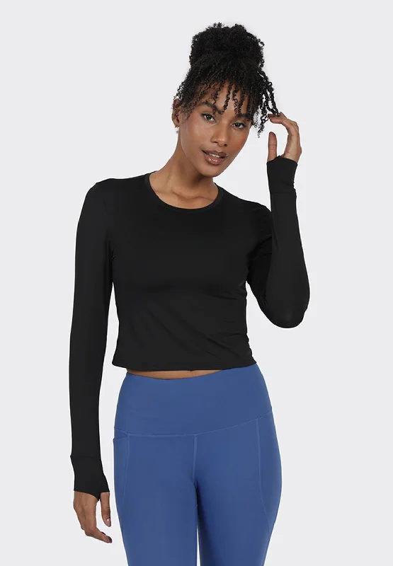 Embroidered Letters AeroCool™ Training - Crop Top Full Sleeves