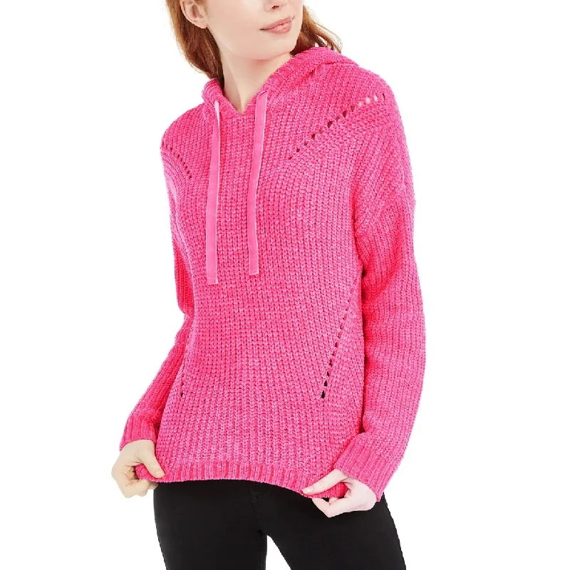 Fashionable Comfort American Rag Juniors' Chenille Hoodie Bright Pink Size X-Small - XS Fashionable Comfort American Rag Juniors' Chenille Hoodie Bright Pink Size X-Small - XS