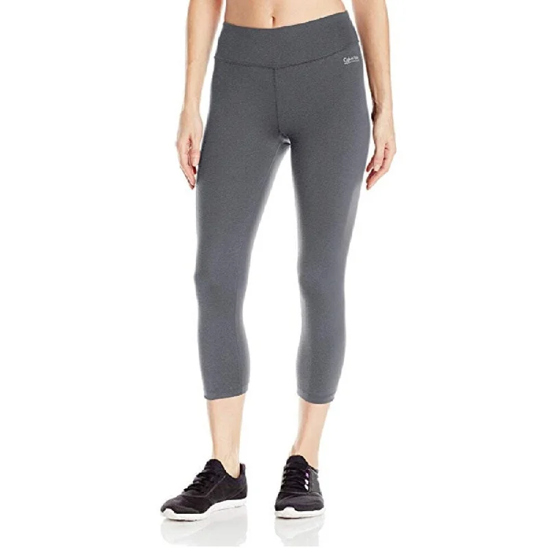 Elegant And Lazy Calvin Klein Performance Women's Crop Tight with Back Shirring Sweats Heather Size Medium - Grey