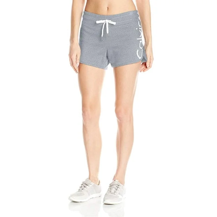 Soft Knitwear Calvin Klein Women's French Terry Shorts Pearl Grey Heather Size Extra Large - X-Large