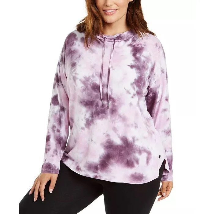 Simple Looks Calvin Klein Women's Performance Tie-Dyed Sweatshirt Purple Size 1X
