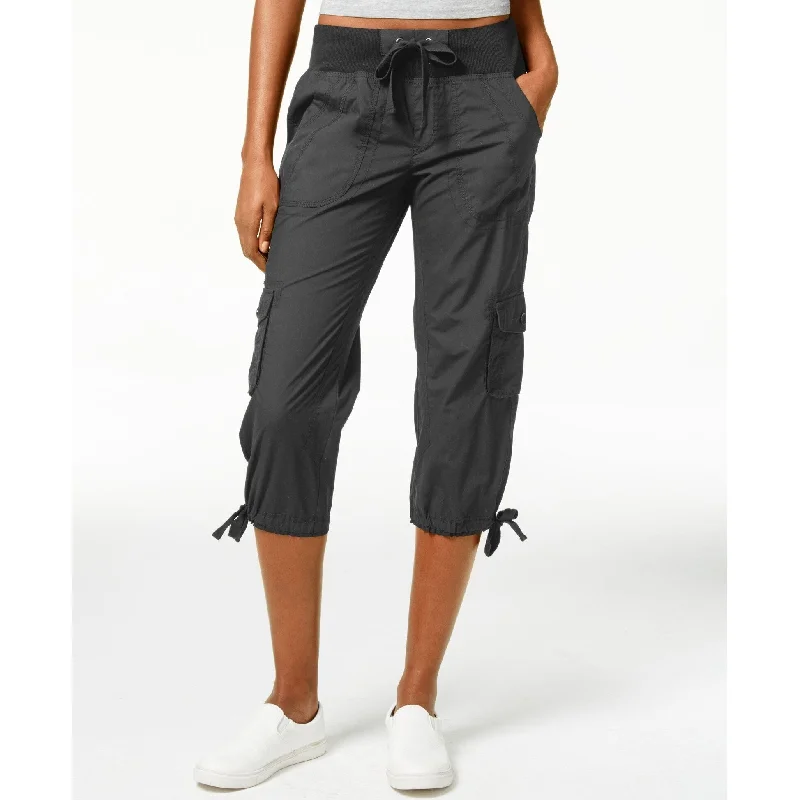 Fashion Expert Calvin Klein Women's Plus Size Cotton Cropped Cargo Charcoal Size Extra Large - Grey - X-Large