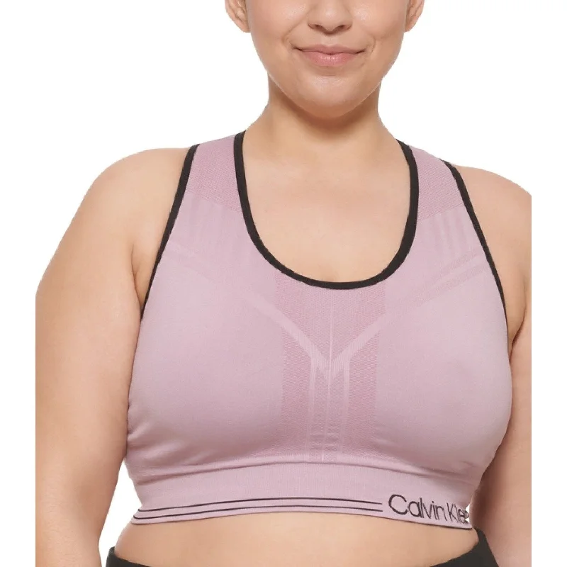 Calvin Klein Women's Reversible Medium Impact Sports Bra Brown Size 1X