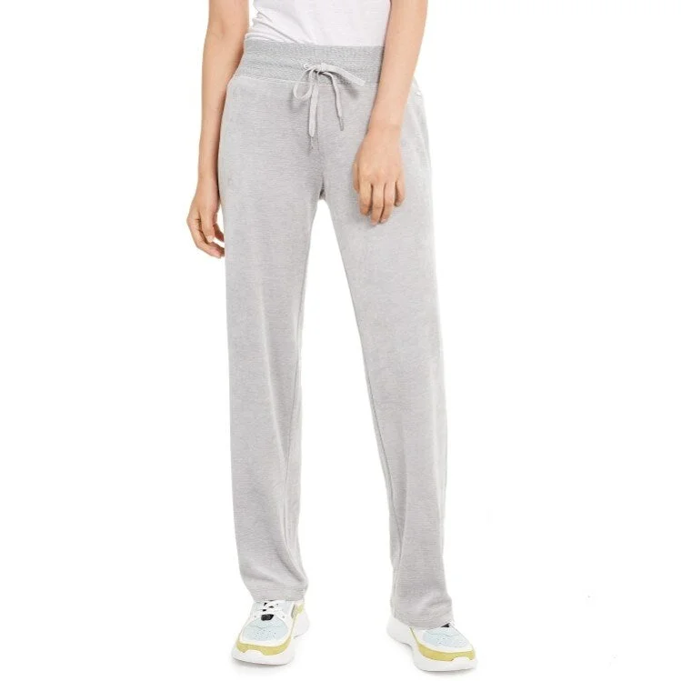 All-Day Style Calvin Klein Women's Velour Wide-Leg Pants Grey Size Small