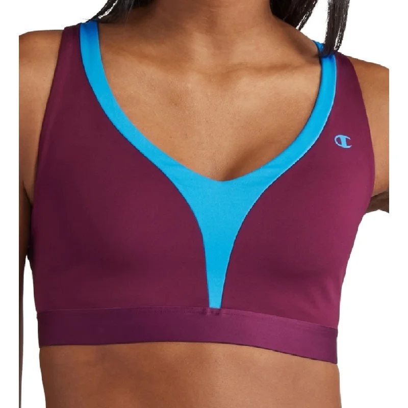 Champion Women's Absolute Colorblocked Medium Impact Sports Bra Purple Size X-Small