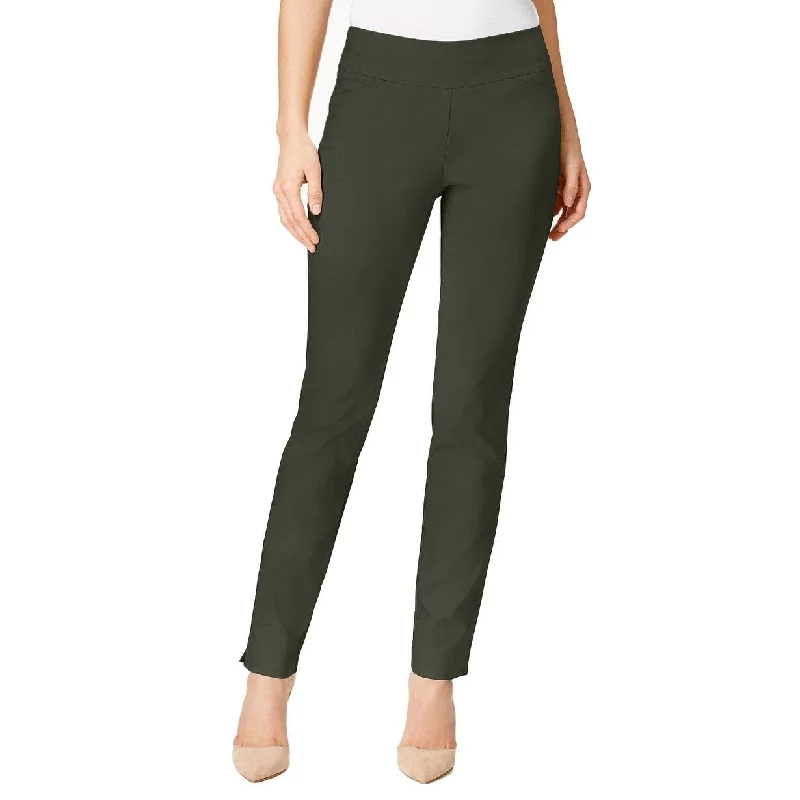 Free Design Charter Club Women's Petite Cambridge Tummy-Control Slim-Leg Pants Size 16 - Green