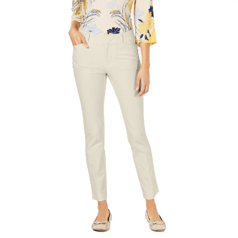 Sports Fashion Charter Club Women's Petite Newport Tummy-Control Slim-Fit Pants Beige Size 6