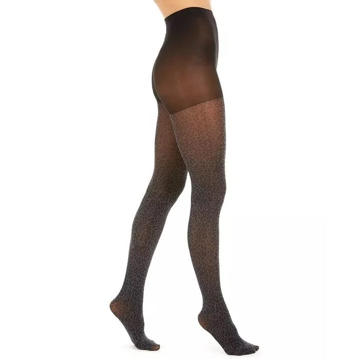 Relaxed Looks DKNY Women's Leopard-Print Tights Gray Size Small