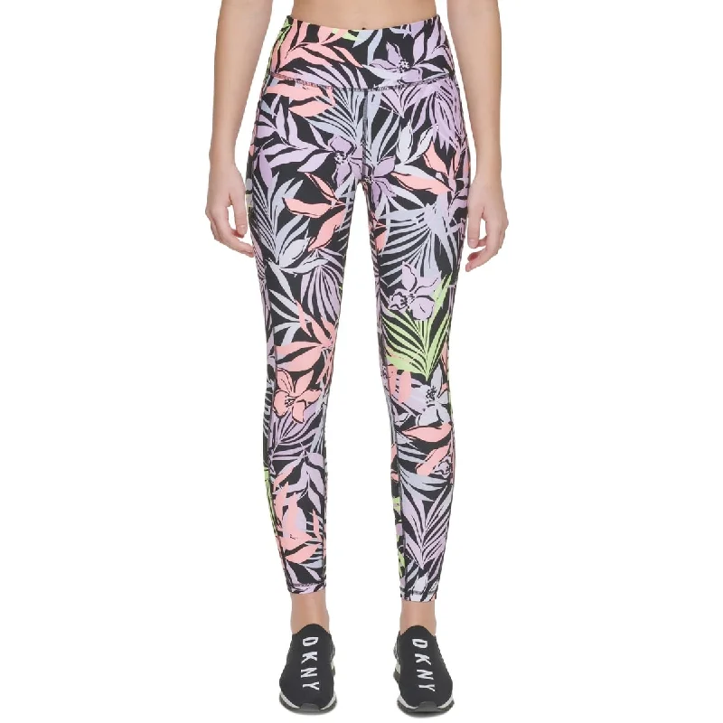 DKNY Women's Printed High Waist 7/8 Leggings Pink Size X-Large - XL