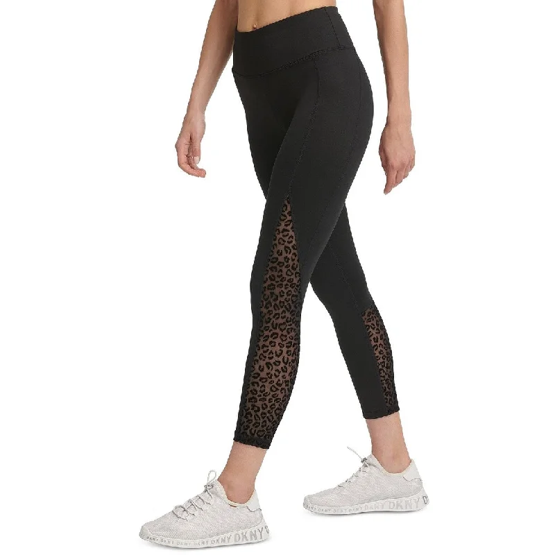 Simple Solid Color DKNY Women's Sport Flocked Leopard High-Waist Leggings Black Size Extra Large - X-Large Simple Solid Color DKNY Women's Sport Flocked Leopard High-Waist Leggings Black Size Extra Large - X-Large