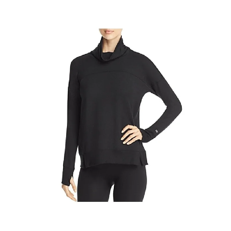 Comfortable And Cold-proof DKNY Women's Turtleneck Athleisure Sweatshirt Black Size Large