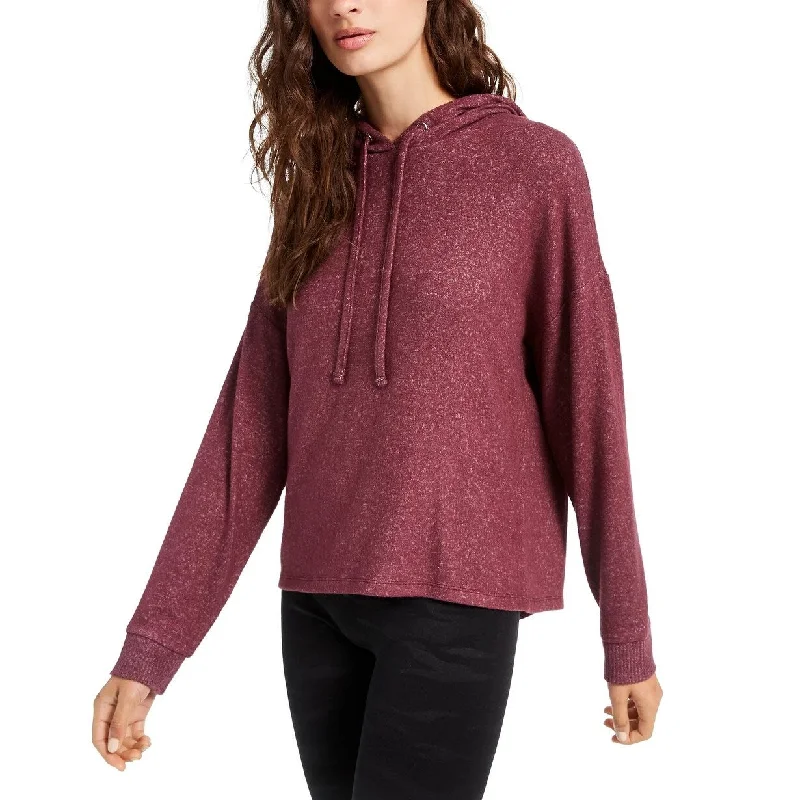Youthful Street Fashion Hippie Rose Junior's Cozy Hoodie Purpleple Size X-Large