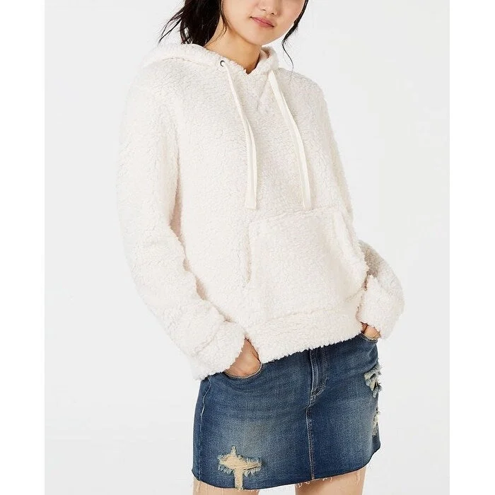 Casual Chic Looks Hippie Rose Juniors' Sherpa Hoodie Natural Size X-Small - XS