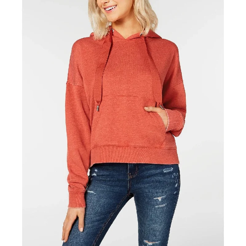 Luxury Fashion Hippie Rose Women's Drawstring Pullover Hoodie Red Size Medium
