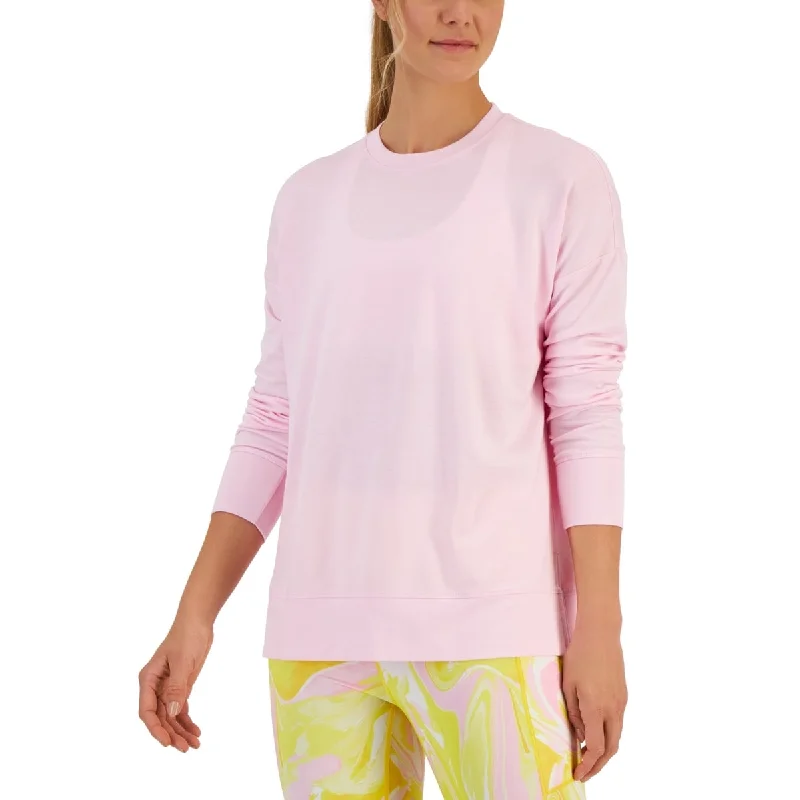 ID Ideology Women's Active Solid Crewneck Top Pink Size X-Small - XS