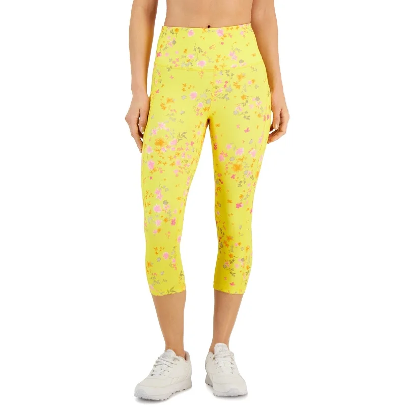 ID Ideology Women's Compression Active Cropped Leggings Yellow Size X-Large - XL