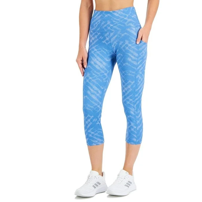 ID Ideology Women's Galactic Cropped Leggings Blue Size Petite Small