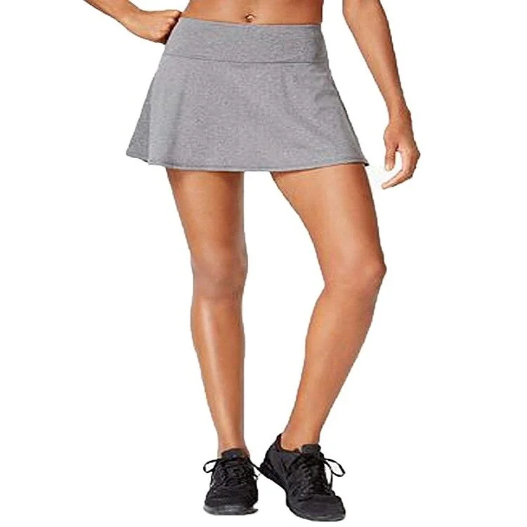 Soft Textures Ideology Women's Flared Performance Skort Charcoal Melange Size Extra Small - Grey - X-Small