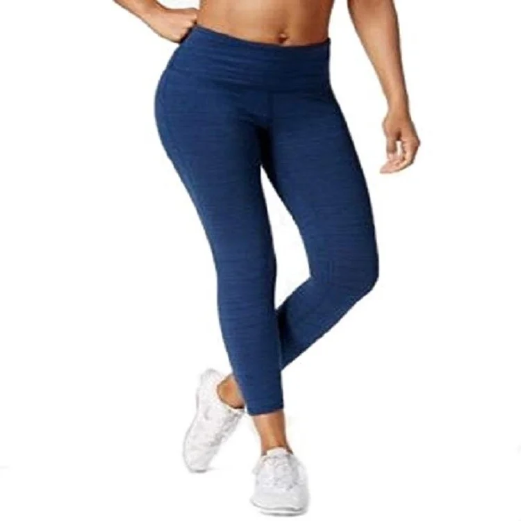 Fashionable And Fashionable Ideology Women's Heathered Cropped Leggings Lucky Blue Size Large Fashionable And Fashionable Ideology Women's Heathered Cropped Leggings Lucky Blue Size Large