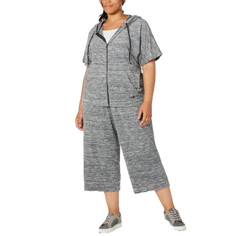 New Season Series Ideology Women's Plus Cropped Hoodie Grey Size Extra Large - XL