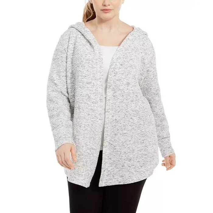 End Of The Year Ideology Women's Plus Size Warm-Up Hoodie White Size 1X