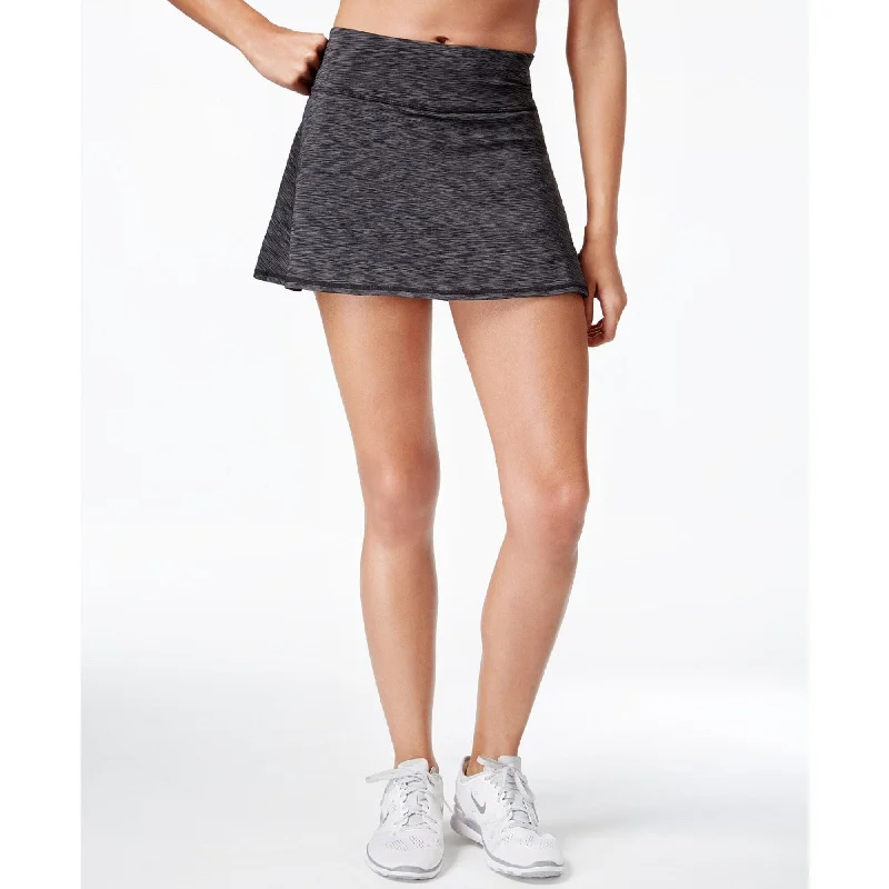 Casual Chic Ideology Women's Spaced-Dyed Skort Black/Grey Size Extra Large - Black - XL