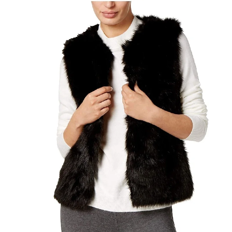 Warm Wear INC International Concepts Women's Knit and Faux Vest Black Medium/Large - M