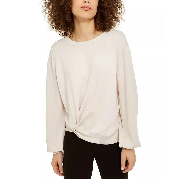 Comfortable Fashion INC International Concepts Women's Twist-Front Sweatshirt White Size S - Small