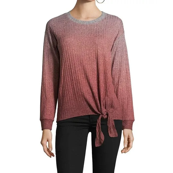 Warm Comfort John Paul Richard Women's Ombre Tie Hem Sweatshirt Orange Size Medium