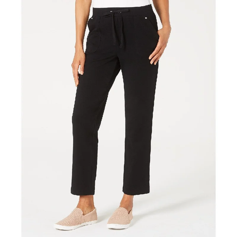 Light Layers Karen Scott Women's French Terry Pants Black Size Large