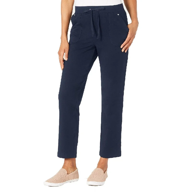 All-Day Outfits Karen Scott Women's French Terry Pants Navy Size Small